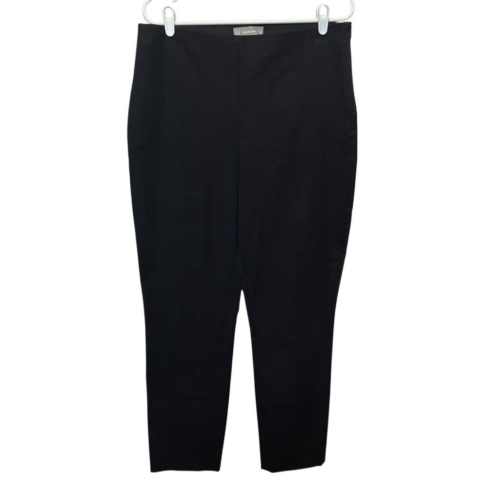 Everlane Black High Waisted Tapered Leg Crop Pants Women’s Size 14 Stretch Black